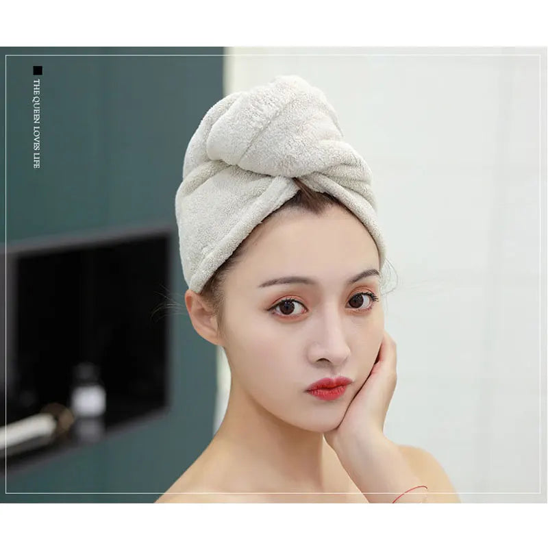 Women Girl's Magic Microfiber Shower Cap Towel Bath Hats for Women Dry Hair Cap Quick Drying Soft for Lady Turban Head