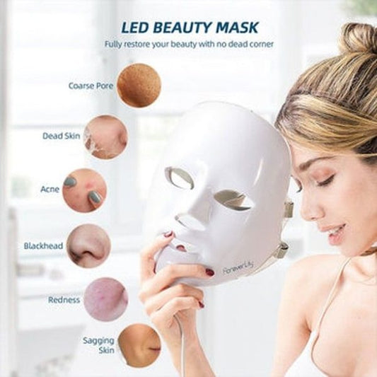 Led Facial Mask Rechargeable Facial Led Mask 7 Colors Led Photon Therapy Beauty Mask Skin Rejuvenation Home Face Lifting Whitening Beauty Device